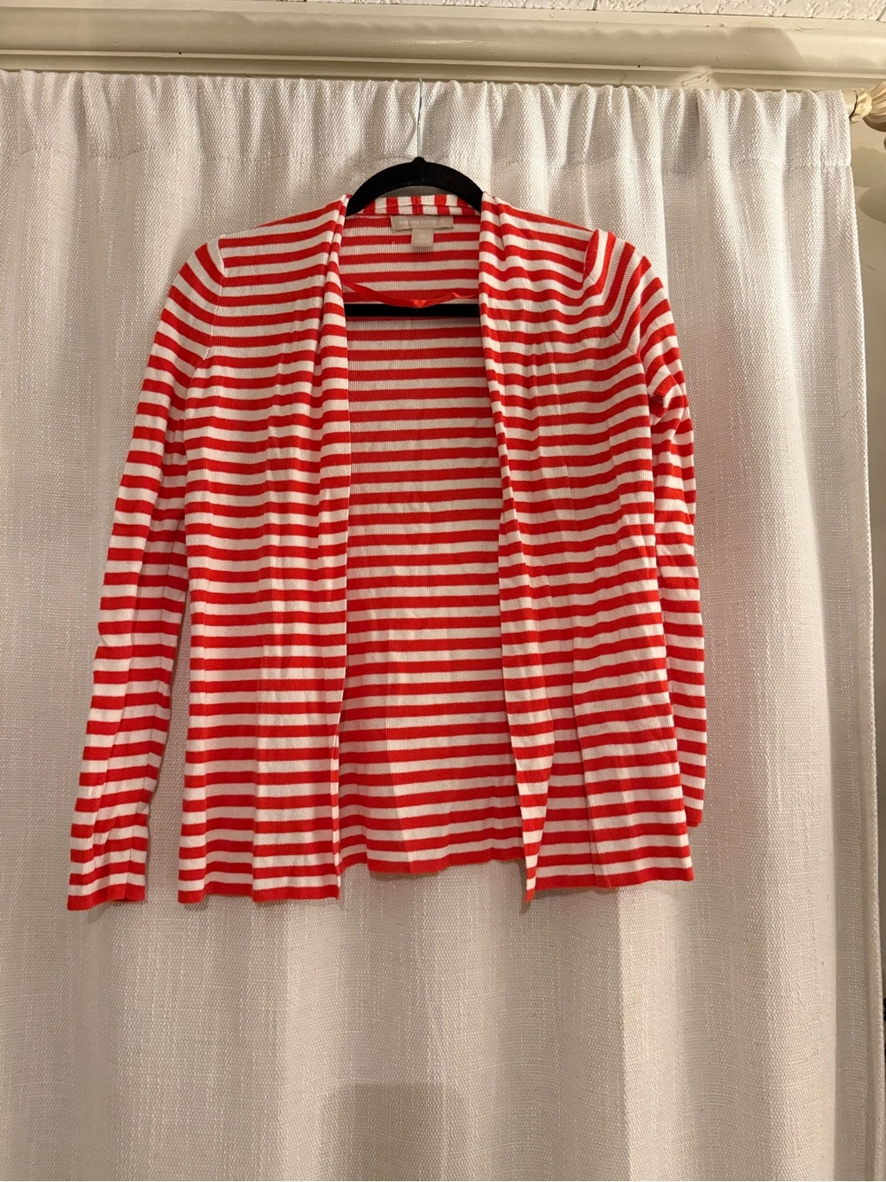Banana Republic Red and White Striped Open-Front Women's Cardigan size XS